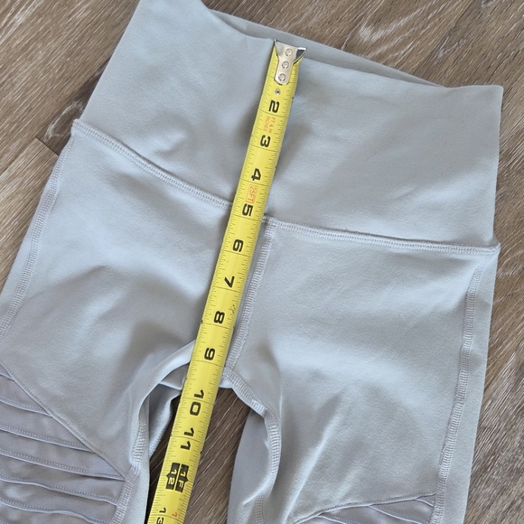 Alo Moto Legging High Waist Breathable Micro Performance Double Knit Fabric Grey - Picture 10 of 14